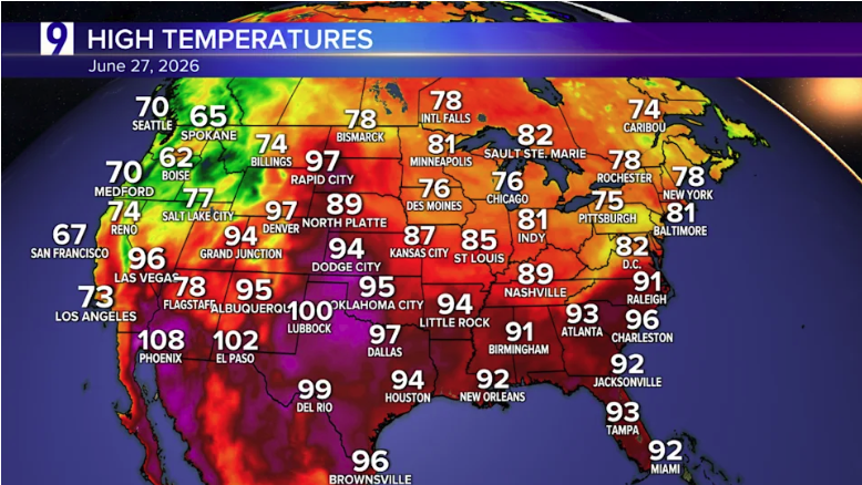 Record temperatures in Europe and the US, June 2026