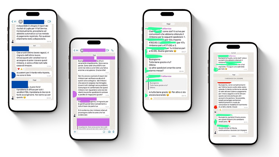 Messaggi dei clienti in smartphone